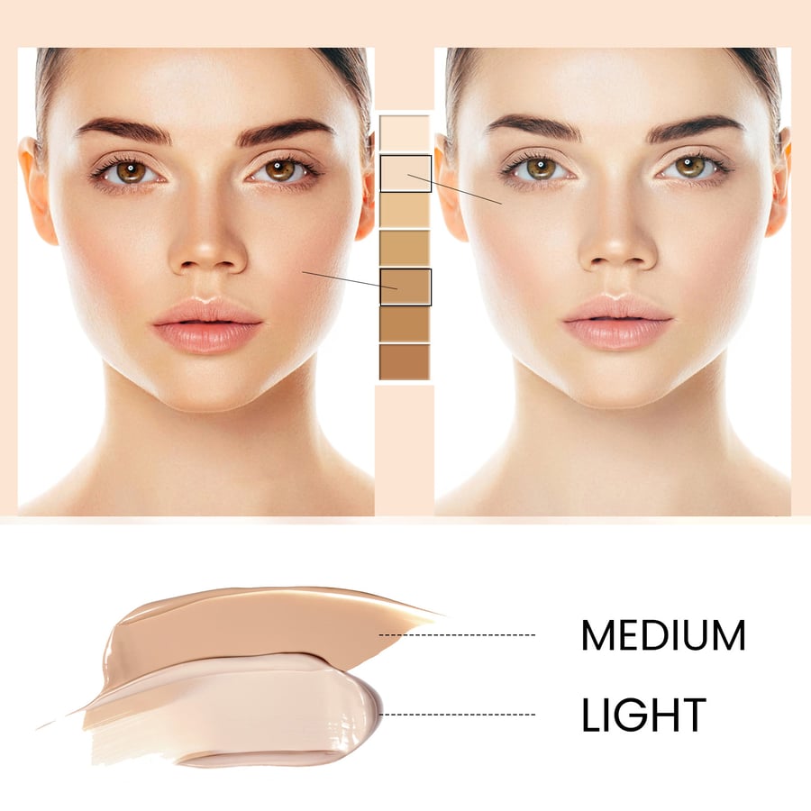 קרם CC+ להארה SPF50 עם מתקן צבע לוקס עם מברשת איפור קרם הגנה